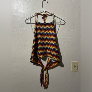 Multicolor Chevron Halter Top